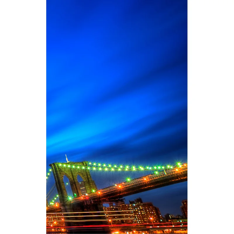 

3 Panel Modern Oil Painting for Bedroom Picture City Building Night Landscape Canvas Wall Art No Frame