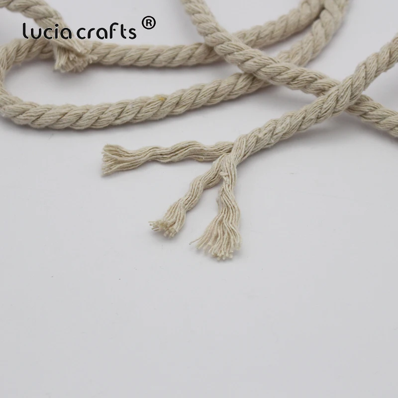 SALE 2Meters 6-20mm Rice White Thick Braided Cotton Rope Three Strand Of Woven Cotton Rope Cord DIY Crafts Bag Decoration CV0705