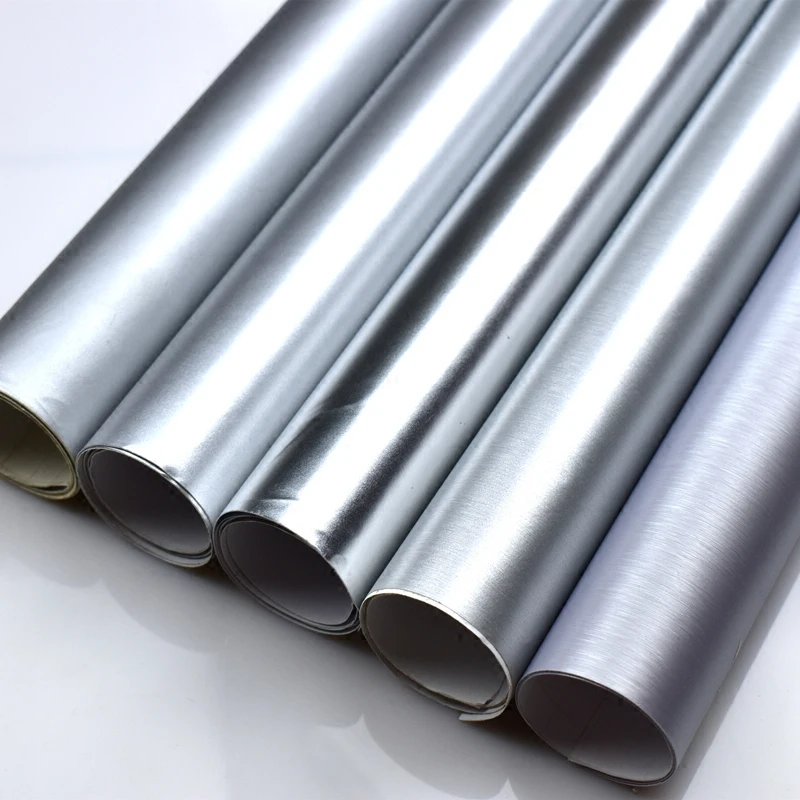 

50*150cm Car Matte Body Film Electro-coating Silver Interior Decoration Vinyl Wrap Brushed Stickers for Rearview Mirror Styling