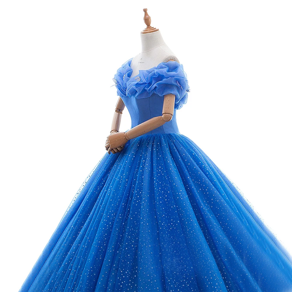 Настоящая фотография 2017 Карнавальный Костюм Золушки вечерние платья бальное