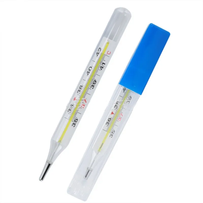 

5 Pcs Medical Mercury Glass Thermometer Large Screen Clinical Medical Temperature Measurement Device Kids Adults Thermometer
