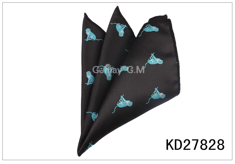 KD27828 Милые картонные карманные квадратные для мужчин бизнес полотенце для сундуков носовые платки с животными классический костюм мужской носовой платок - Цвет: KD27828