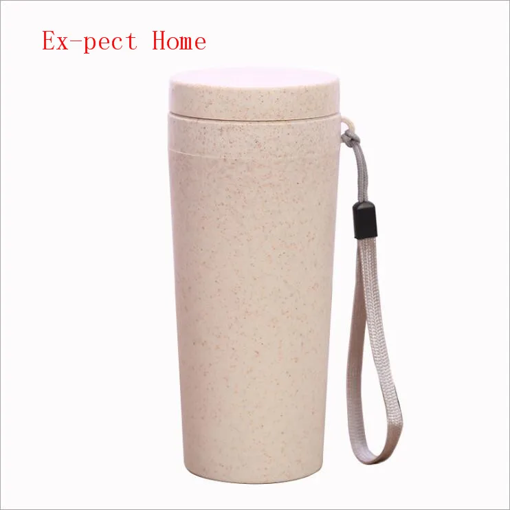 Taza de fibra de paja de mano, vaso de agua de regalo creativo con doble capa Maixiang, 40 Uds.-1