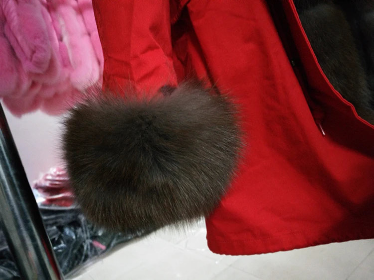 Женская парка с капюшоном Толстая теплая подкладкой из меха лисы зима 2019|new