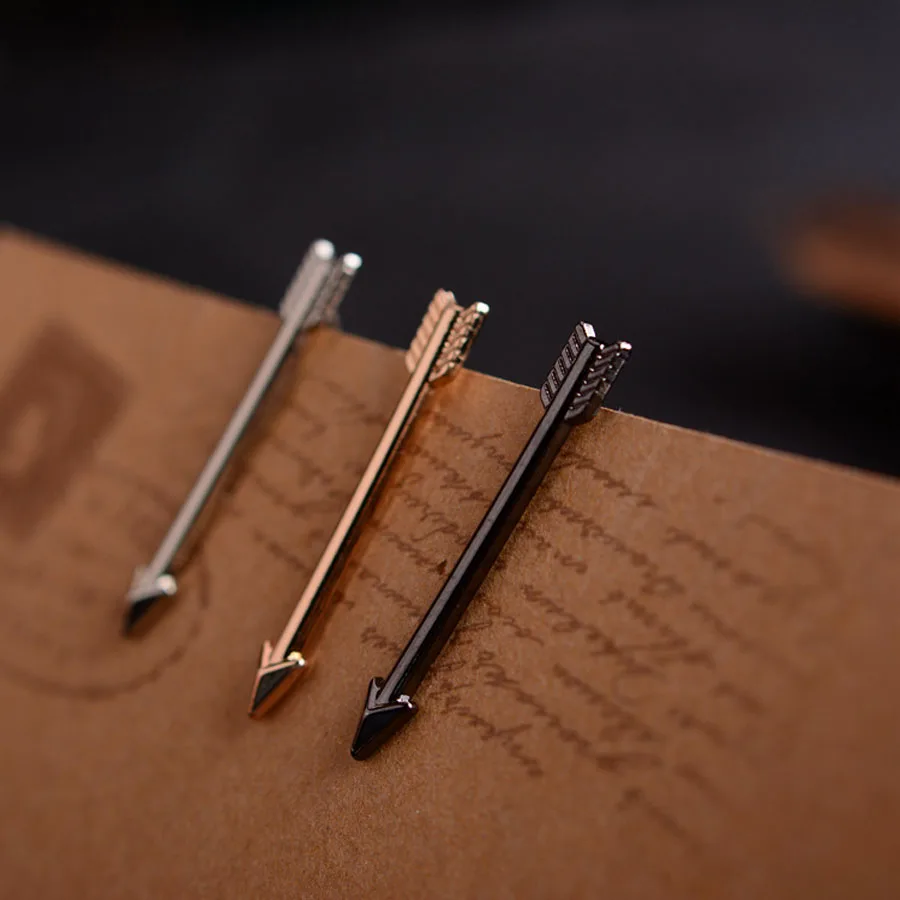 2020 модные ювелирные изделия из золота Черные Металлические стрелки плитка клип