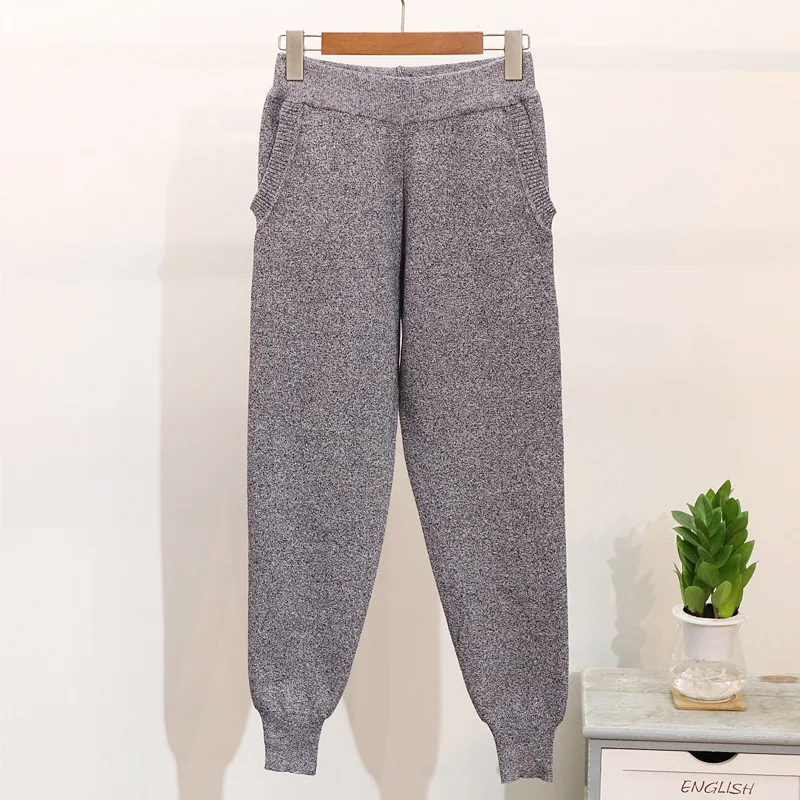 Chic brand design women knitting pantsuits autumn winter tassels sweaters+knitted pants two piece set casual Leisure suite D900 |