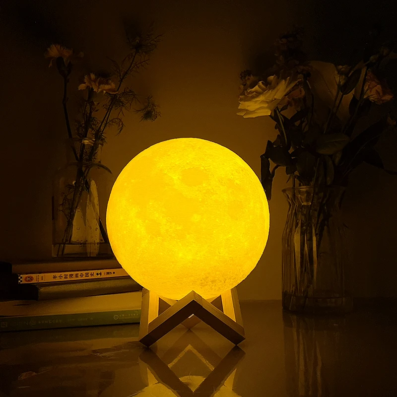 Новинка перезаряжаемый 3D принт Луна светодиодный светильник лампа сенсорный