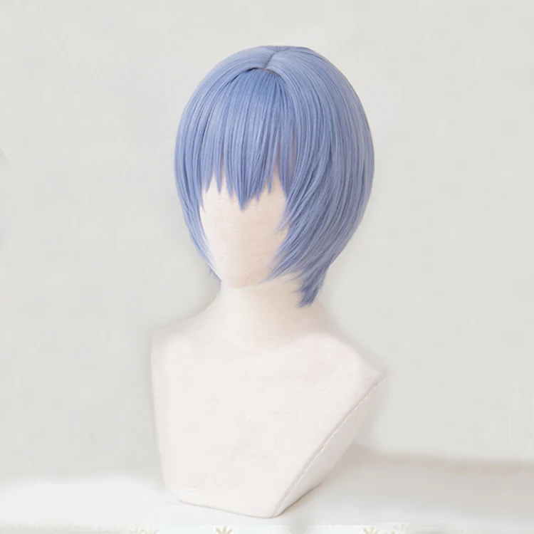 ЕВА Ayanami Рей короткие светильник голубые термостойкие волосы для косплея костюм