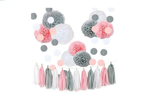 26 шт. бумажные украшения для девочек вечеринки первого дня рождения тканевые