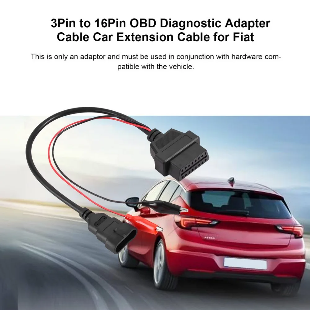 3Pin для 16Pin OBD диагностический инструмент 12V пластиковый Электрический Кабель-адаптер с разъемом для подключения к автомобильный удлинитель для Fiat Alfa Lancia 12V