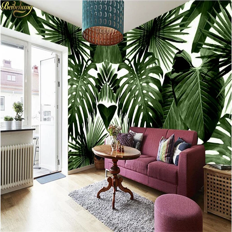 Фотообои beibehang под заказ в стиле ретро Тропический дождевой лес пальма банан