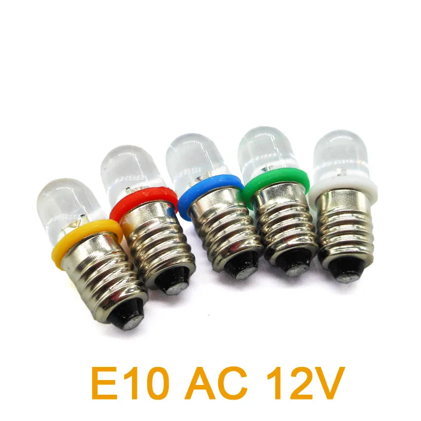 E10 Screw Lamp Light Beads Ac 12V Indicator Bulb Indicator / Warning Light / Signal Led Bead