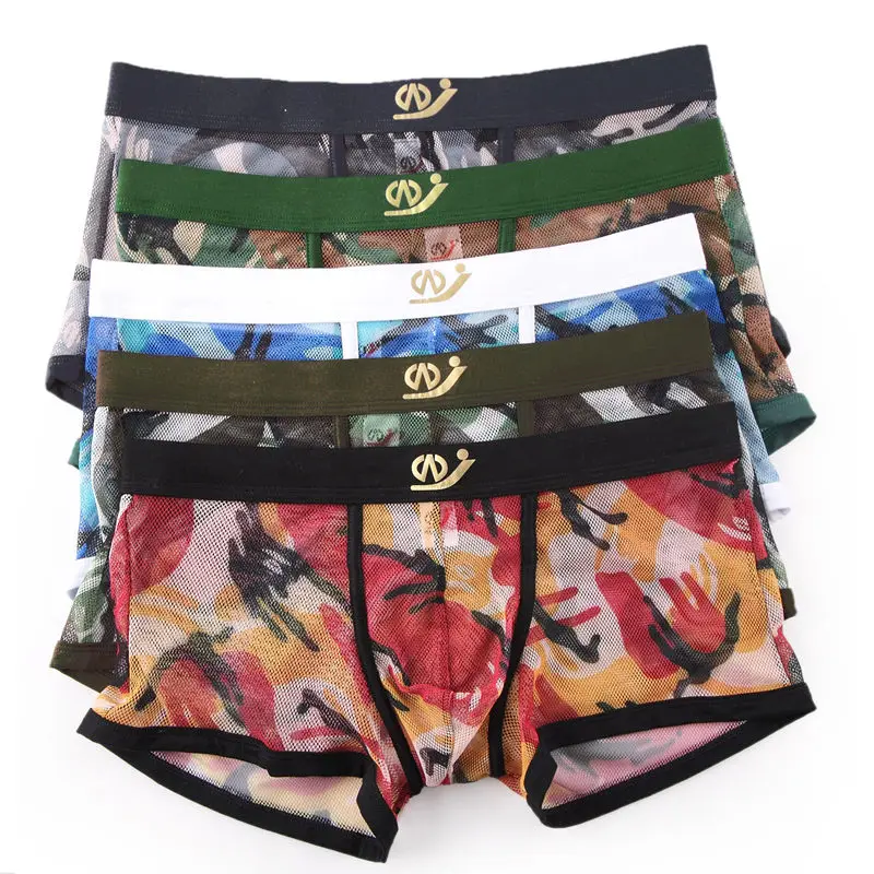 5 шт./лот для мужчин камуфляж печати нижнее бельё девочек трусы пикантные мужчины