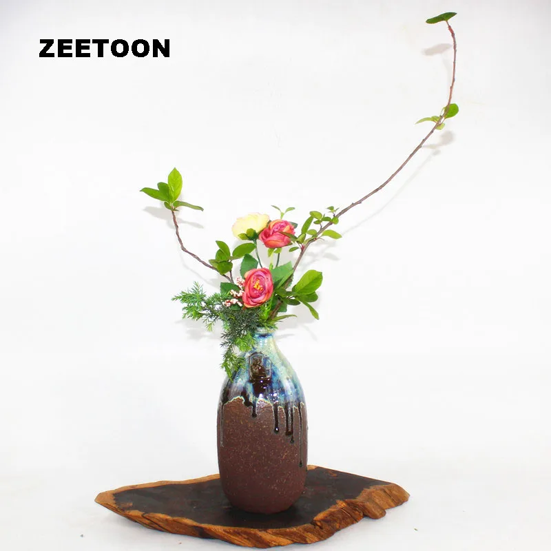 Zen японская керамическая ваза Ikebana грубая керамический горшок для цветов