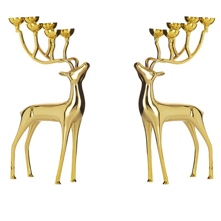 Серебряный современный свадебный подсвечник металлическая Золотая