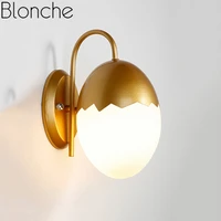 modern colorful egg wall lamp iron art wall sconce light for children baby bedroom corridor kitchen home decor led glass fixture