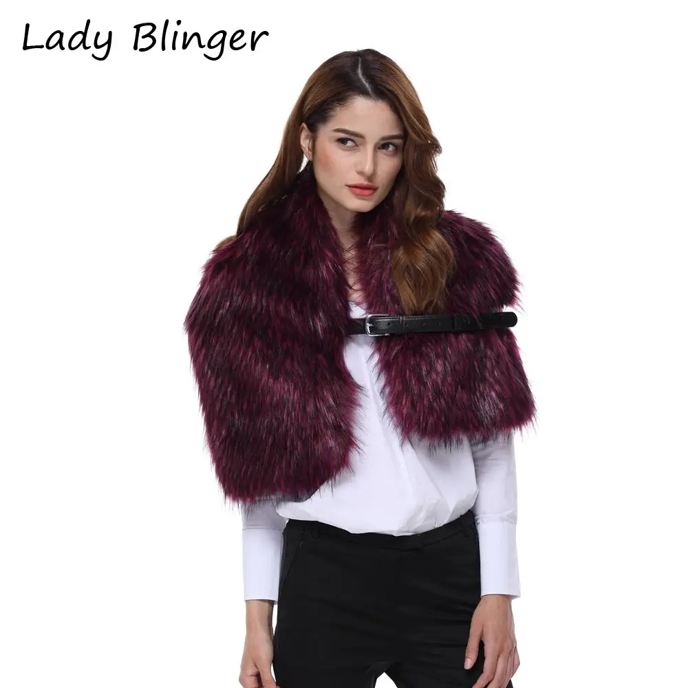 Женская шаль из искусственного меха енота большой фиолетовый пашминовый