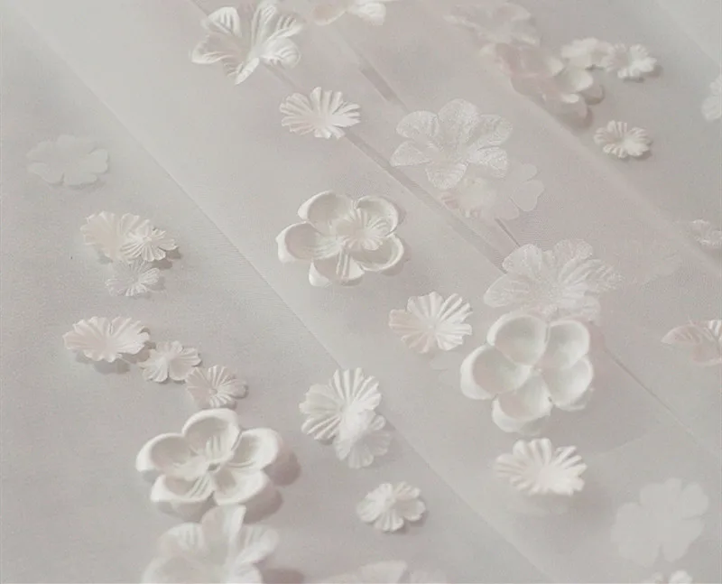 200 шт белый DIY ручной работы 3D цветок свадебное платье ингредиенты пирографический Eugen пряжа головные уборы материалы RS2365