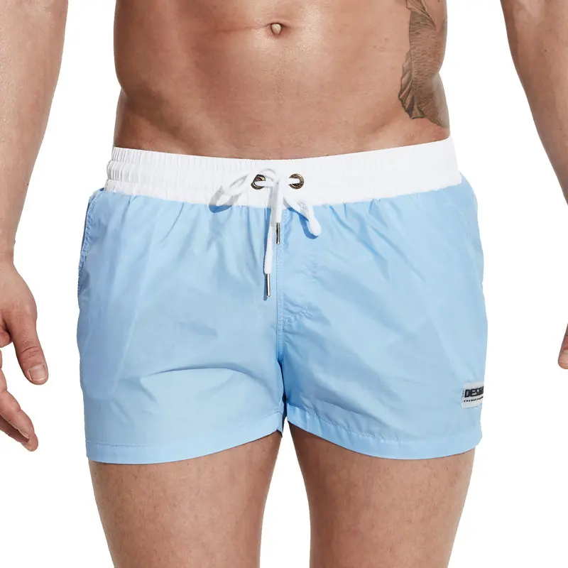 Light Blue Купальники DESMIIT для мужчин летние шорты для плавания для мужчин шорты для серфинга пляжные шорты светильник тонкий Быстросохнущий купальный костюм для мужчин - Цвет: Light Blue