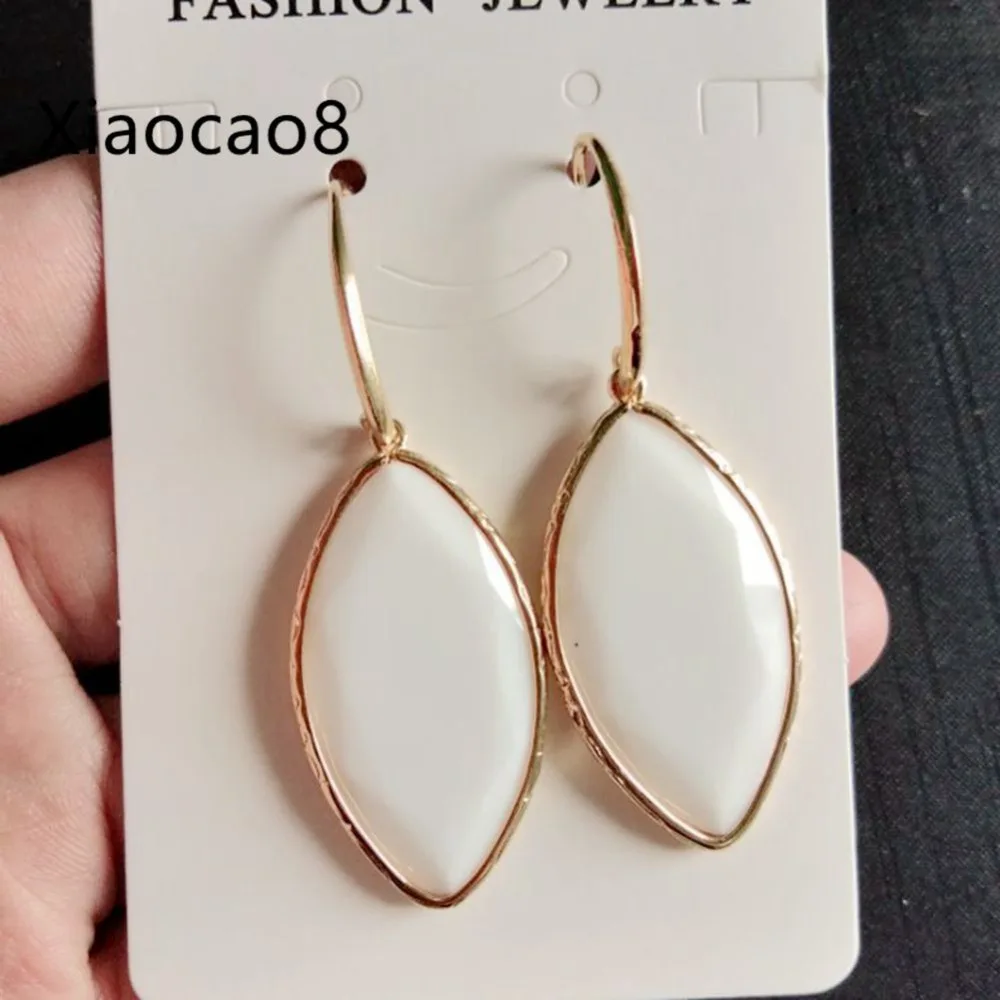 White Blue Orange Stone Dangle Drop Earrings for Women Hooks Long Earings Fashion Woman Girls Pendientes Earing Bijoux | Украшения и
