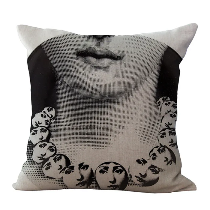 K Винтаж rosenthal Piero fornasetti Подушка Чехол Красота уход за кожей лица с принтом хлопковая льняная подушка покрытие автомобиля офис диван-Подушка Чехол домашнего декора - Цвет: K
