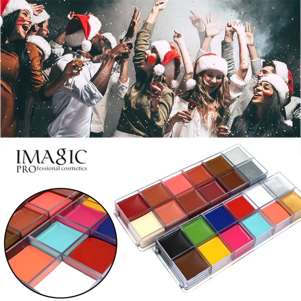 12 цветов краска для макияжа тени век палитра тела краски лица художественная