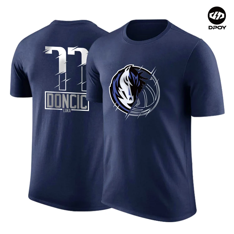 Luka Doncic/футболка с короткими рукавами; хлопковая Спортивная футболка Wiggins Towns Porzingis; баскетбольная Футболка; dpoy; фирменный дизайн