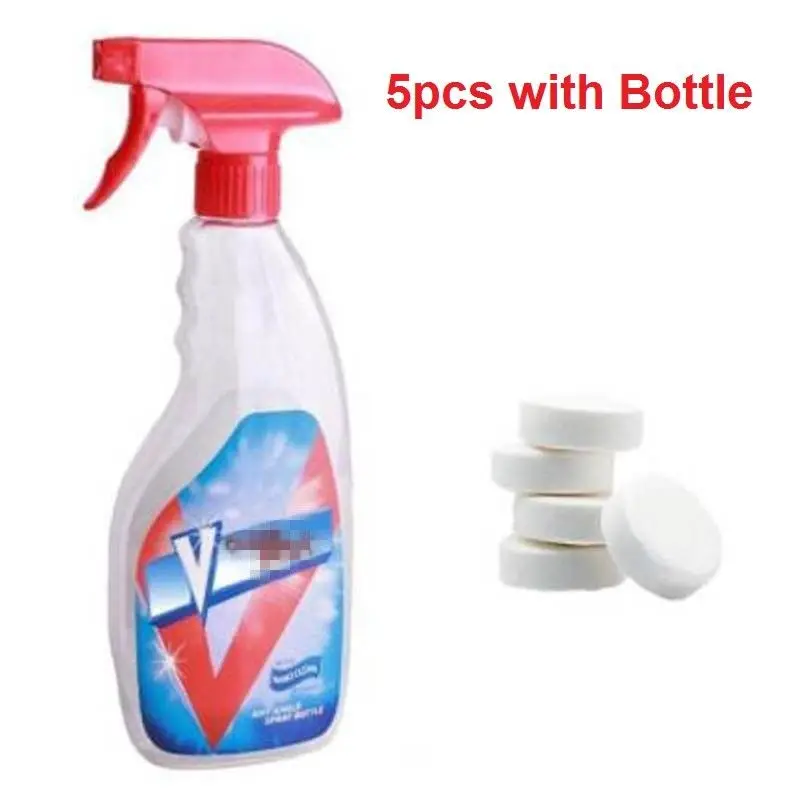 5Pc With Bottle Многофункциональный Effervescent Спрей очиститель набор V чистая точка домашний чистящий концентрат чистящие инструменты рекомендуется Прямая поставка - Тип аромата: 5Pc With Bottle