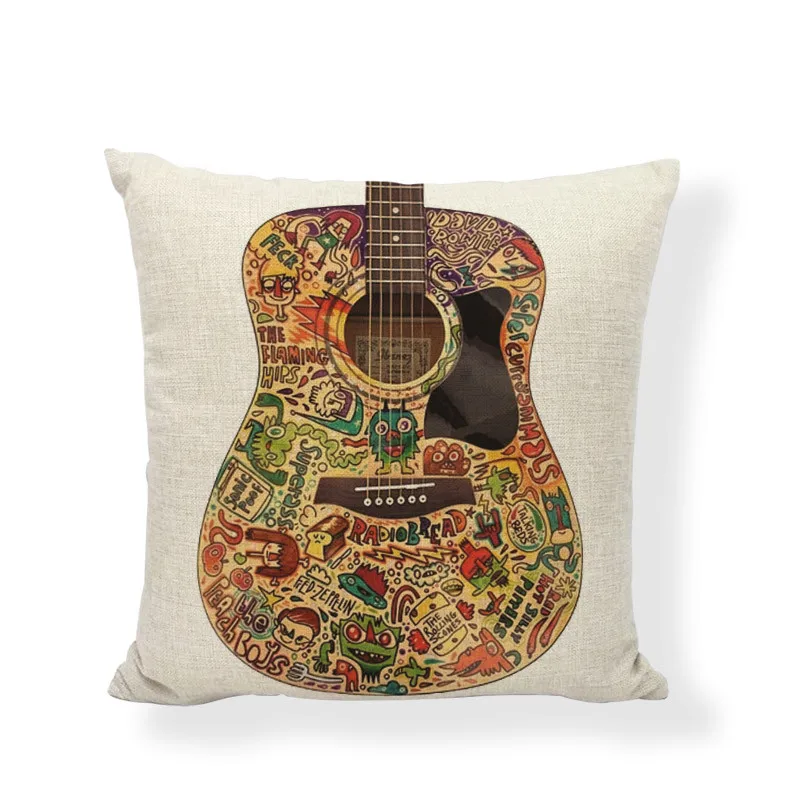 Красочные Музыкальные инструменты узорчатый чехол Личность гитары скрипки