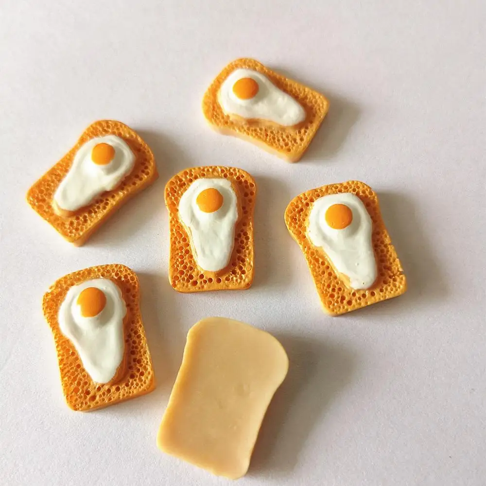 

8pcs Diy Resin Fried Egg 1:12 White Egg Flat back Cabochons Dollhouse Miniature Kitchen Food DIY Scrapbooking