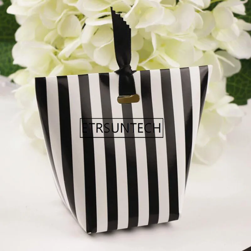 Креативные бумажные подарочные пакеты в полоску со звездами 500 шт. коробка для