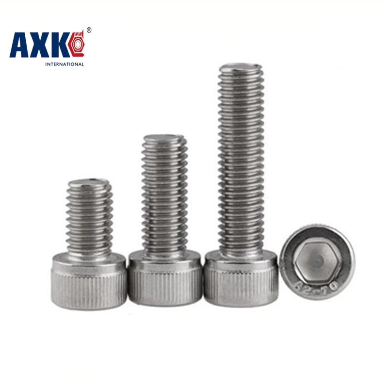 

Axk 200pc Din912 M3x18/20/22/25/30/35/40 Screw Stainless Steel A2 Hexagon Hex Socket Head Cap Screws