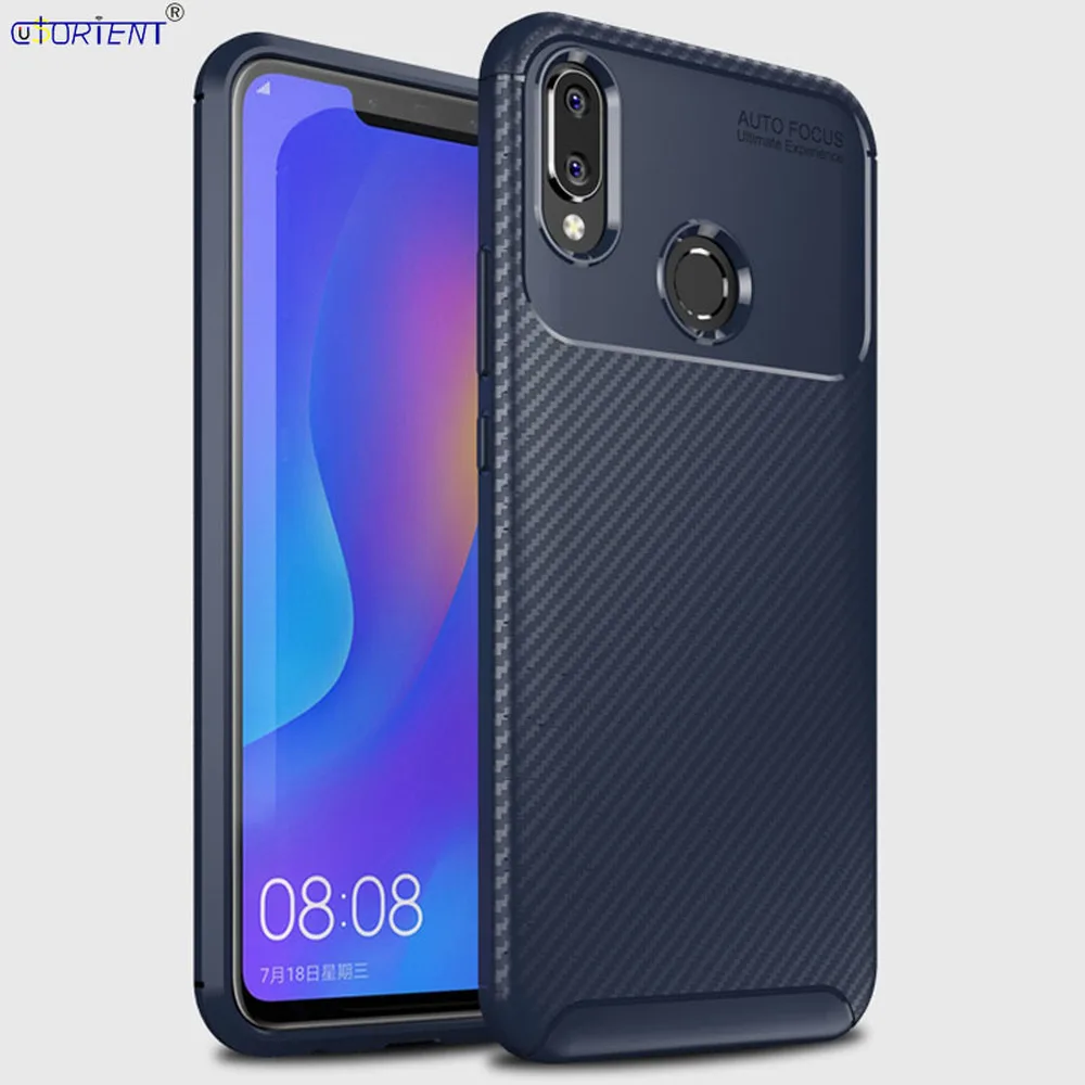 Мягкий силиконовый чехол-бампер для Huawei P Smart Plus + INE-LX1 INE-LX2 из углеродного волокна |
