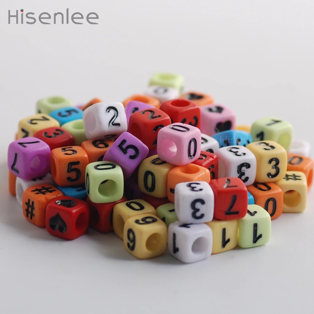 Hisenlee 6*6 мм 100 шт. 3D квадратный куб акриловый цвет смешивание случайных арабских