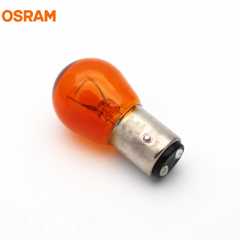 10 шт. OSRAM 7528 7528Y P21/5 Вт PY21/5 S25 BAY15d 12 В Оригинал две нити галогенные лампы автомобилей