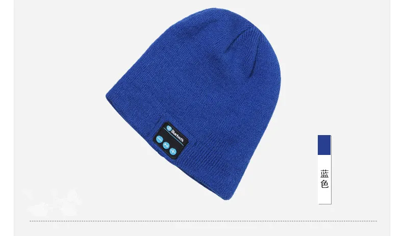 Blue Теплая шапка с Bluetooth с мягким и умным микрофоном, Беспроводная музыкальная гарнитура, наушники, шапка для спорта на открытом воздухе, удобная шапочка - Цвет: Blue
