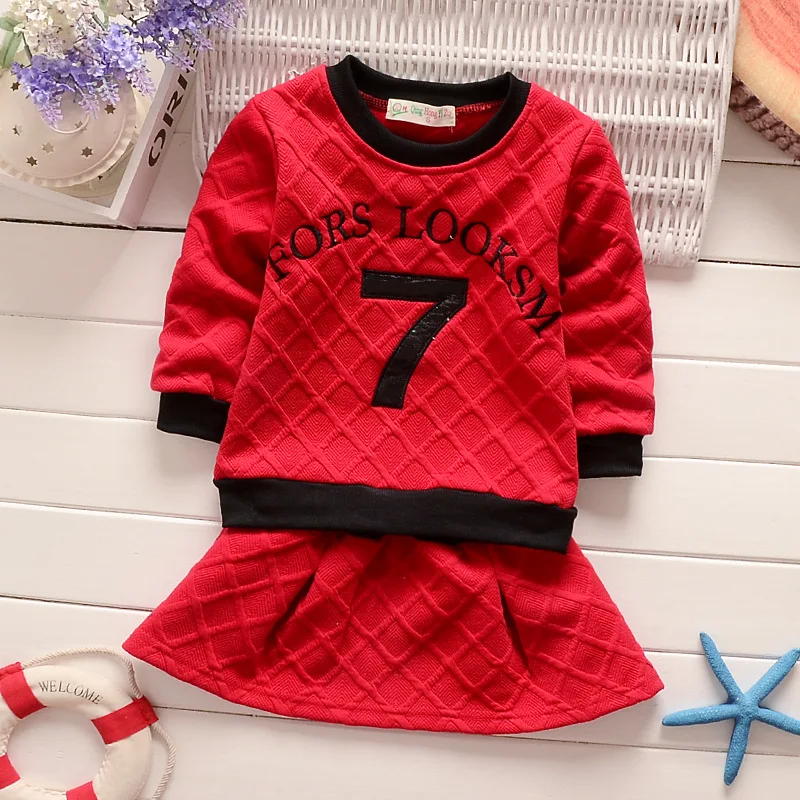 Детские комплекты зимняя одежда рубашка и юбка хлопковый плотный брендовый