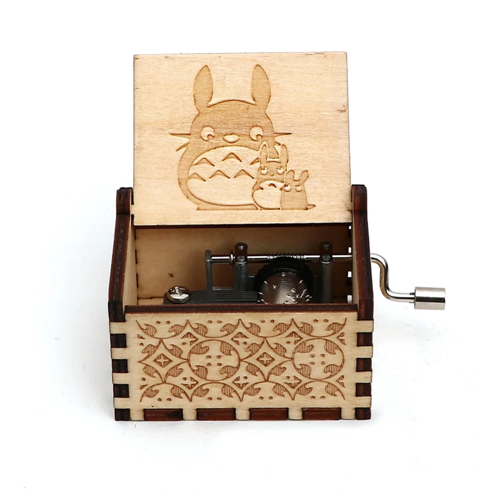 Antique carved hand-cranked music box Cute ToToro Theme music box exquisite little gifts Girl birthday present Christmas gifts