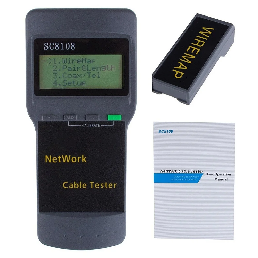 LCD RJ45 Network Cable Tester LAN Tester Tool Kit Professional Portable Phone Cable Tracer Meter Cat5 5E 6E STP UTP LCD Display