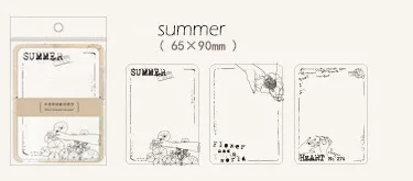 summer 65X90mm Ретро рамка завод кошка Памятка маркер для доски прозрачная бумага ежедневник канцелярский школьный офисный поставки пуля журнал sl2011 - Цвет: summer 65X90mm