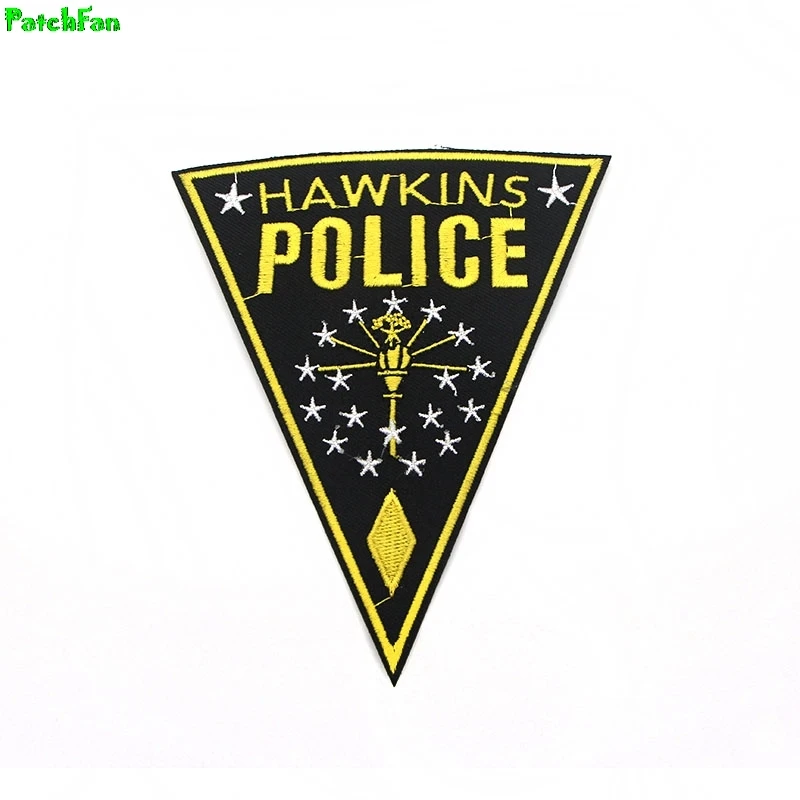 Нашивки с логотипом Hawkins из больших странных вещей вышитые нашивки для