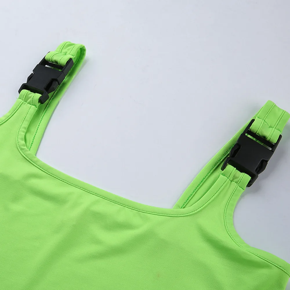 Fashion Women Sexy Square Neck Sleeveless Backless Buckle Strap Crop Tank Top Female Slimming Movement | Женская одежда