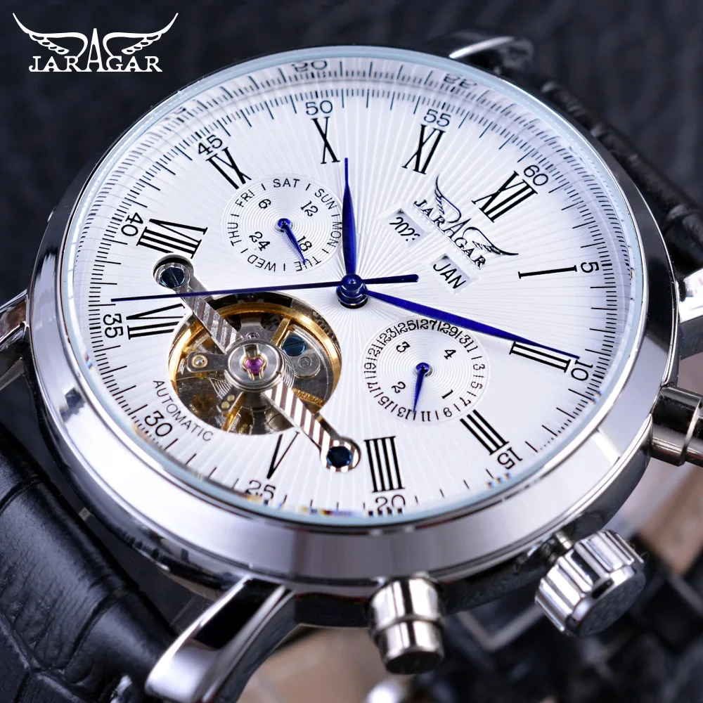 Jaragar 2017 модный дизайн классические часы Tourbillion серия месяц год отображения