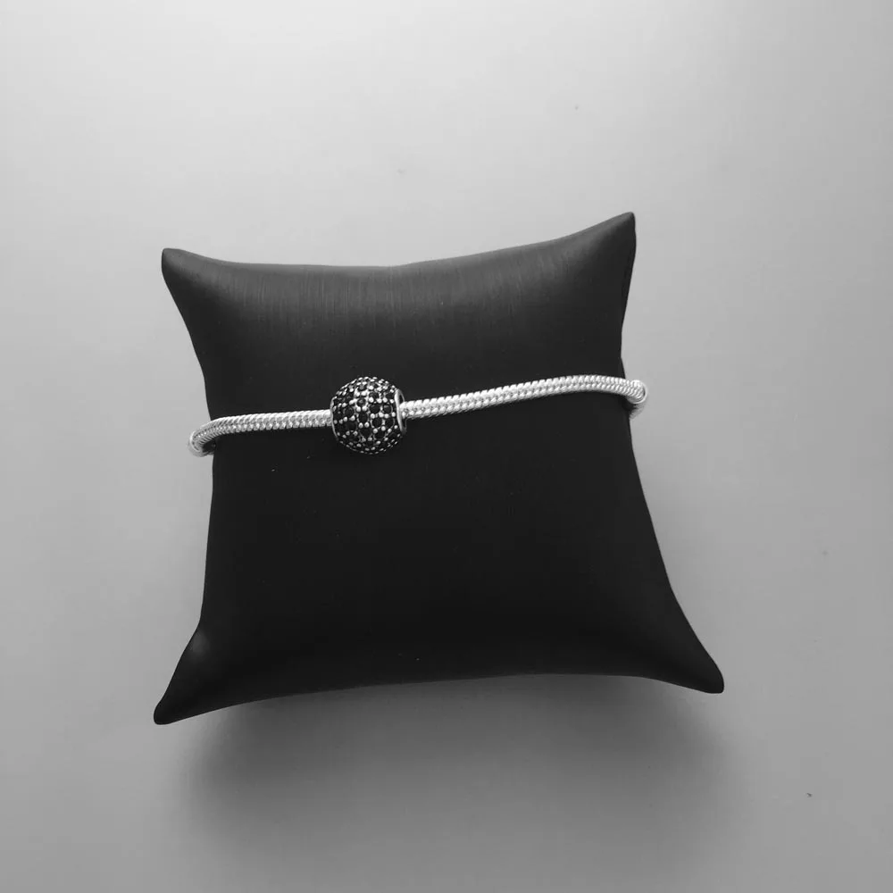 DIY бусины черный CZ Pave Charm 2018 новые модные серебряные ювелирные изделия модный