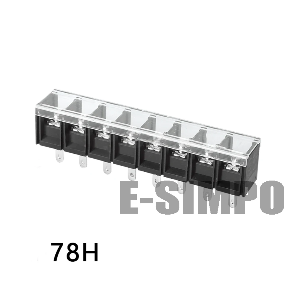 Барьер клеммный блок 78H 13 мм Шаг 600V30A 18 10AWG с пластиковой крышкой без монтажных