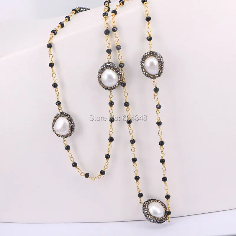 Ожерелье из пресноводного жемчуга 3 нити|freshwater pearl necklace|chain necklacefashion necklace |