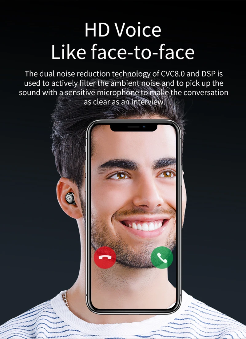X8 TWS Bluetooth Earphone Mini Wireless Bluetooth Headset 5D Stereo Sports Waterproof Earphone with 2200mAh Charging box Earbuds