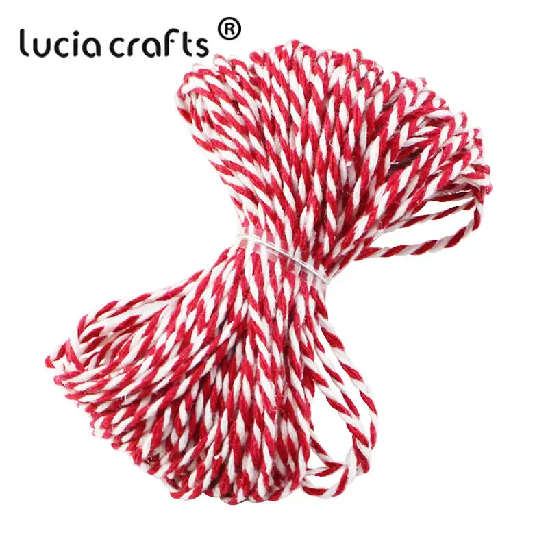 Lucia crafts распродажа! Двойной Цветной хлопковый шпагат для пекаря, хлопковые шнуры, нитка для шпагата, сделай сам, 10 м/упак. W0403