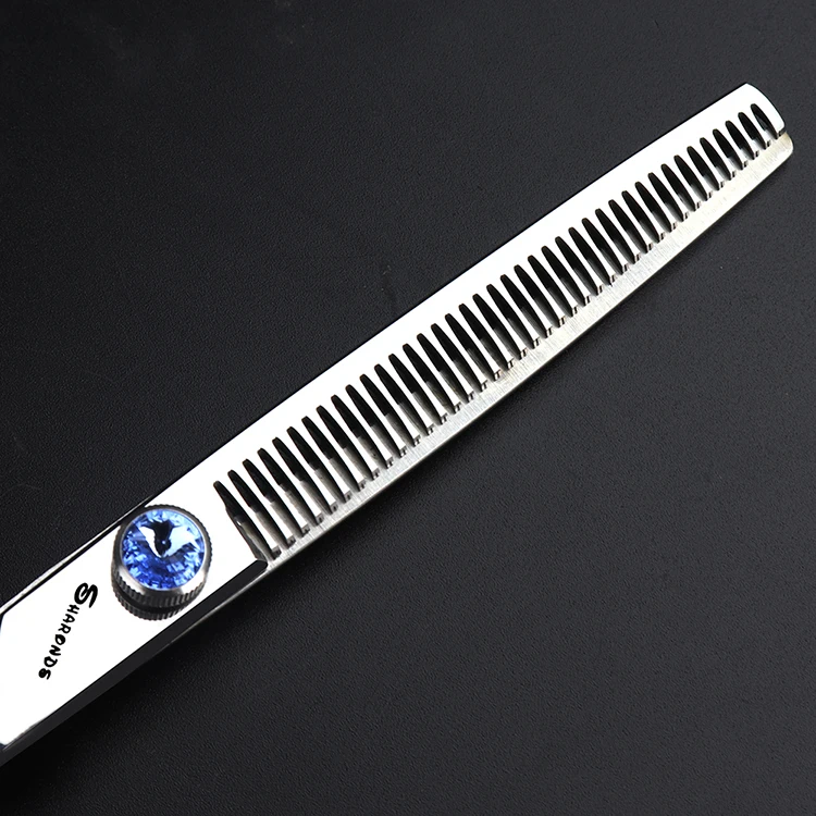 blue thin 20-25 7 дюймов профессиональные ножницы для ухода за собаками прямые филировочные ножницы для стрижки кошек и собак для стрижки волос инструмент для стрижки собак - Цвет: blue thin 20-25