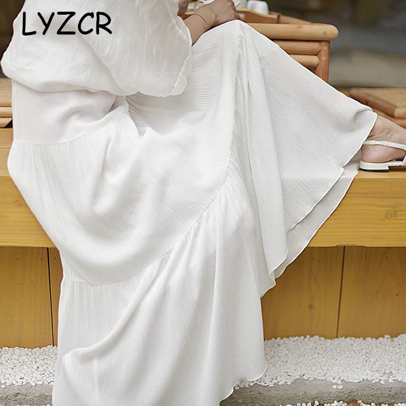 Женская повседневная хлопковая юбка-трапеция летняя длинная свободная пляжная